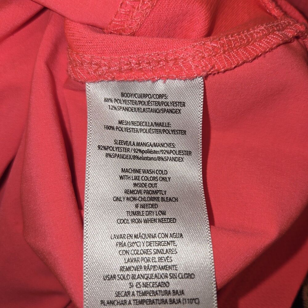 Calvin Klein Performance Quick Dry Top Womens 3X Coral Short Sleeve Cutout Back - Picture 9 of 9